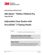 3M 3M-Matic 7000a Pro Instructions And Parts List