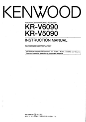 Kenwood KR-V6090 Instruction Manual
