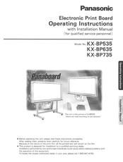 Panasonic Panaboard KX-BP735 Operating Instructions Manual