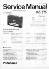 Panasonic RQ-S75 Service Manual