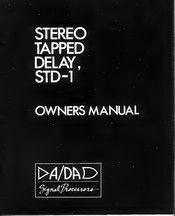 A/DA STD-1 Owner's Manual