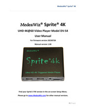 MedeaWiz Sprite 4K DV-S4 User Manual