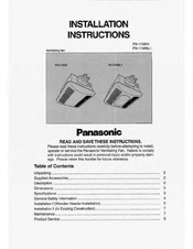 Panasonic FV-11VH1 Installation Instructions Manual