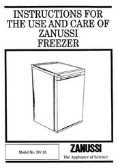 Zanussi DV 35 Instructions For The Use And Care