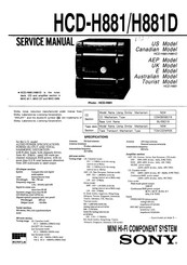 Sony HCD-H881 Service Manual