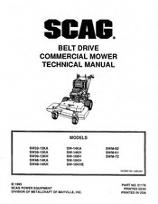 Scag Power Equipment SW-14KA Technical Manual