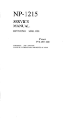 Canon NP-1215 Service Manual