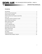Dri-Air Industries AHM 2-4 Operating Manual