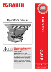 Rauch AXEO 2.1 Operator's Manual