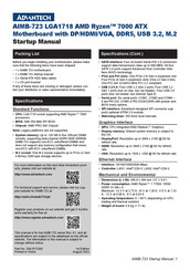 Advantech AIMB-723 Startup Manual