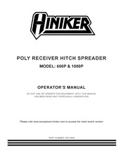 Hiniker 600P Operator's Manual