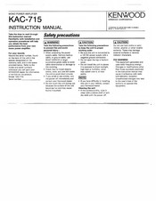 Kenwood KAC-715 Instruction Manual