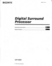 Sony SDP-E800 Operating Instructions Manual