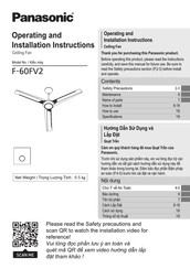 Panasonic F-60FV2 Operating And Installation Instructions
