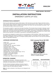 V-TAC VT-533 Installation Instruction