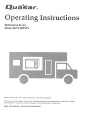 Quasar MQS1063EV Operating Instructions Manual