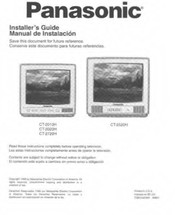 Panasonic CT-2010H Installer's Manual