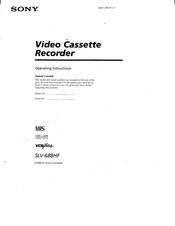 Sony VCRplus+ SLV-688HF Operating Instructions Manual