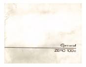Garrard ZERO 100C Manual