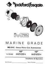 Rockford Fosgate MARINE GRADE M2-SVC M210S4 Installation & Operation Manual