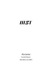 MSI PRO MP161 E2 Manual
