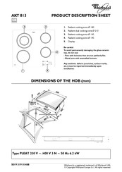 Whirlpool AKT 813 Product Description Sheet