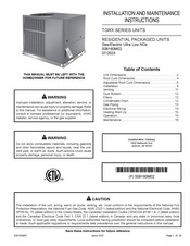 Mars TGRX24541R-CY Installation And Maintenance Instructions Manual