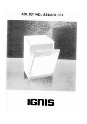 Ignis ADL 834 Instructions For Use Manual