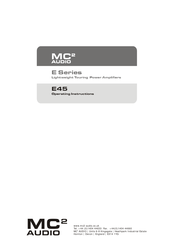 MC2 Audio E45 Operating Instructions Manual