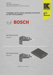 Kettler BOSCH BHU3600 Operating Instructions Manual