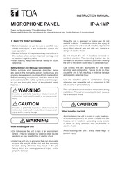 Toa IP-A1 Series Instruction Manual