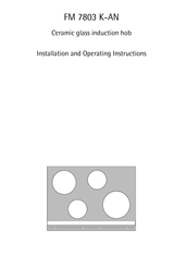 Electrolux FM 7803 K-AN Installation And Operating Instructions Manual