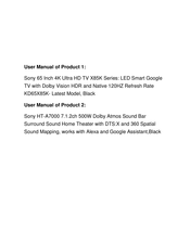 Sony BRAVIA KD-65X85K Reference Manual