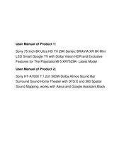 Sony BRAVIA XR-75Z9K Reference Manual