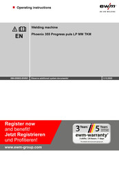 EWM Phoenix 355 Progress puls LP MM TKM Operating Instructions Manual