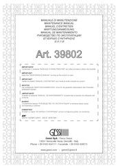 Gessi 39802 Maintenance Manual