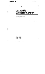 Sony CFD-777 Operating Instructions Manual