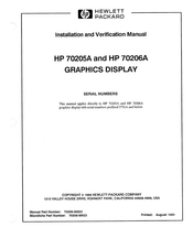 HP 70206A Installation And Verification Manual