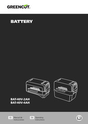Greencut BAT-40V-2AH Operating Instructions Manual