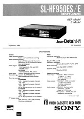 Sony SL-HF950ES Manual