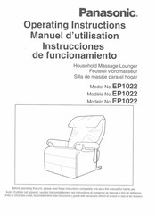 Panasonic EP1022 - MASSAGE LOUNGER Operating Instructions Manual
