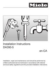 Miele DA 390-5 Installation Instructions Manual