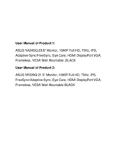 Asus VP229Q Series User Manual
