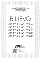 Gessi RILIEVO 59010 Manual