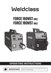 Weldclass FORCE 160MST MK2 Operating Instructions Manual