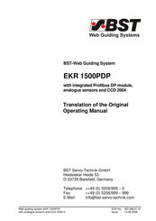 BST EKR 1500PDP Translation Of The Original Operating Manual