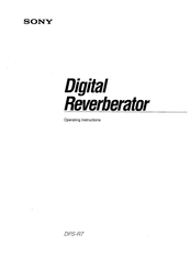 Sony DPS-R7 Digital Reverb Unit Manuals
