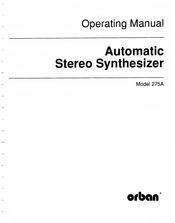 Orban 275A Operating Manual