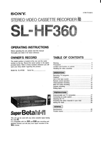 Sony SL-HF360 Operating Instructions Manual