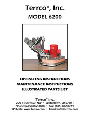 Terrco 6200 Operating Instructions, Maintenance Instructions, Spare Part List
